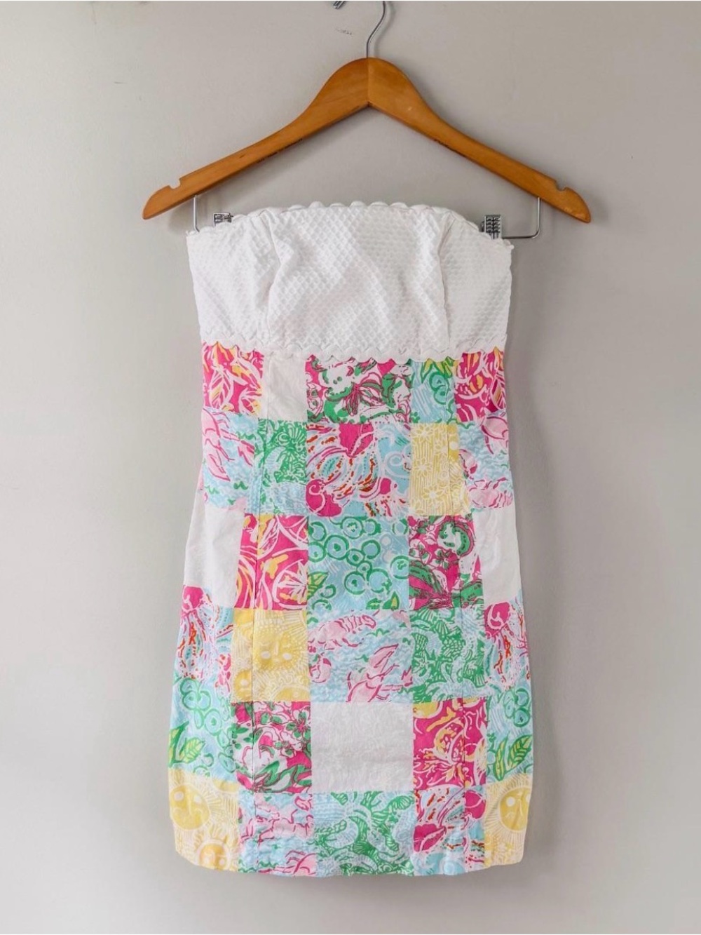 Gorgeous NWT Lily Pulitzer strapless patchwork dress